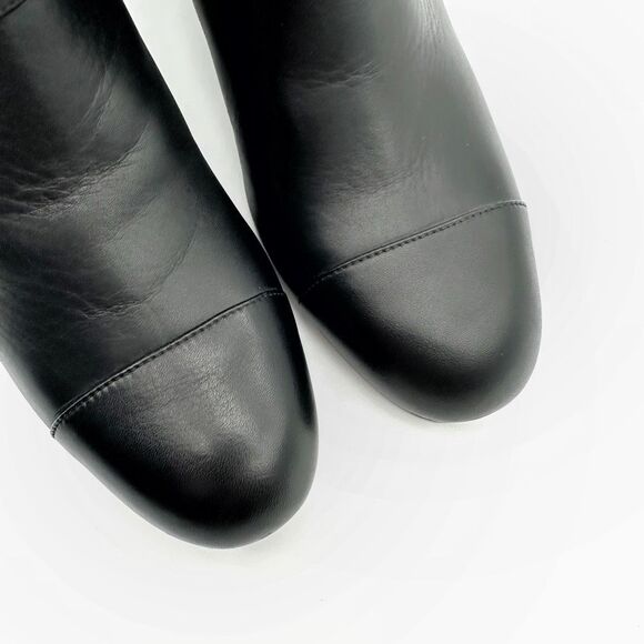 CHANEL Black 20K CC Logo Musketeer Boots Size 40 Cap Toe Leather Fold Over - Picture 7 of 14